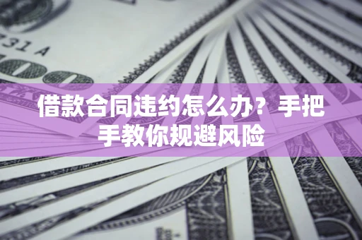 武汉借款合同违约怎么办？手把手教你规避风险