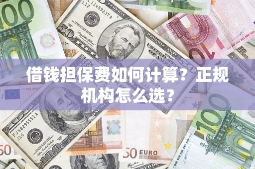 武汉借钱担保费如何计算？正规机构怎么选？