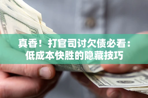 武汉真香！打官司讨欠债必看：低成本快胜的隐藏技巧
