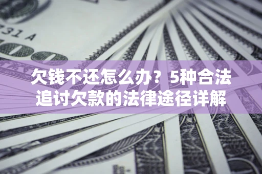 武汉欠钱不还怎么办？5种合法追讨欠款的法律途径详解