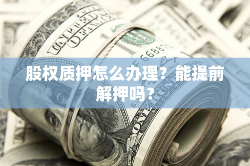 武汉股权质押怎么办理？能提前解押吗？