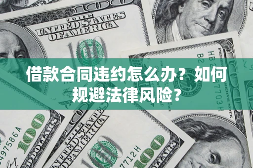 武汉借款合同违约怎么办？如何规避法律风险？